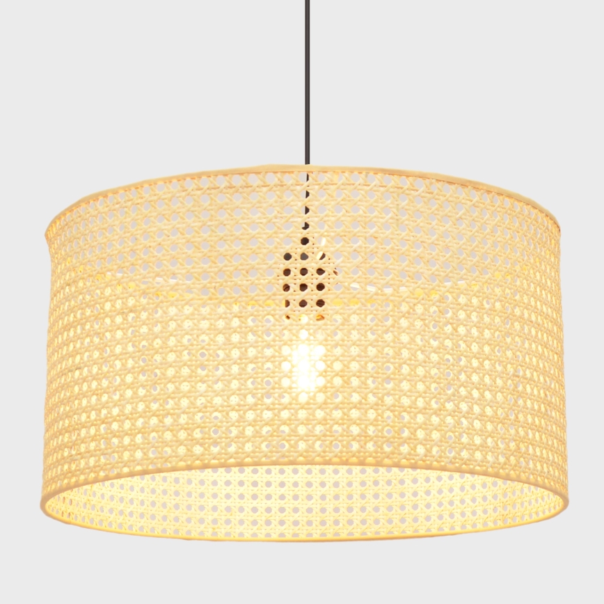 Lustra ar auklu ALBA 1xE27/15W/230V d. 45 cm rotanga/melna
