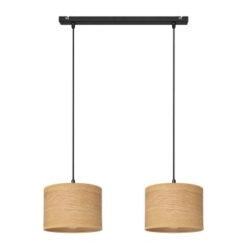 Lustra ar auklu ALBA 2xE27/15W/230V brūna/melna
