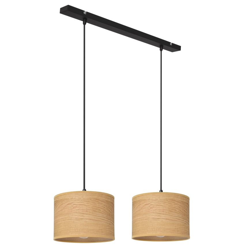 Lustra ar auklu ALBA 2xE27/15W/230V brūna/melna