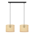Lustra ar auklu ALBA 2xE27/15W/230V rotanga/melna