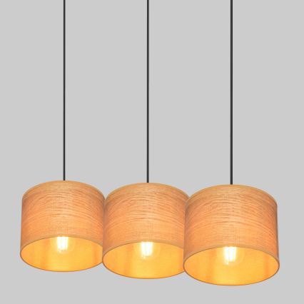 Lustra ar auklu ALBA 3xE27/15W/230V brūna/melna