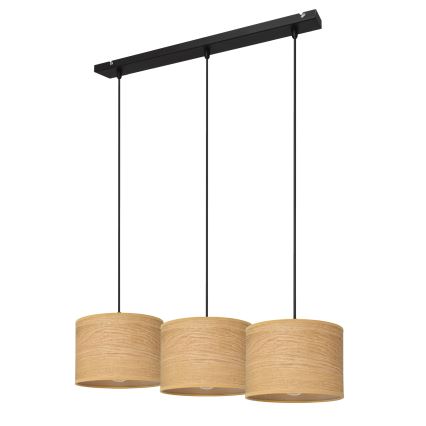Lustra ar auklu ALBA 3xE27/15W/230V brūna/melna