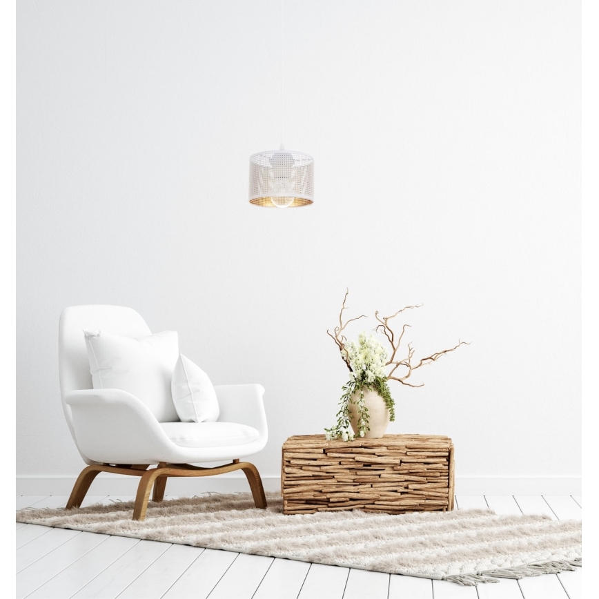 Lustra ar auklu ALDO 1xE27/60W/230V d. 15 cm balta