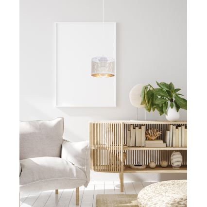 Lustra ar auklu ALDO 1xE27/60W/230V d. 15 cm balta
