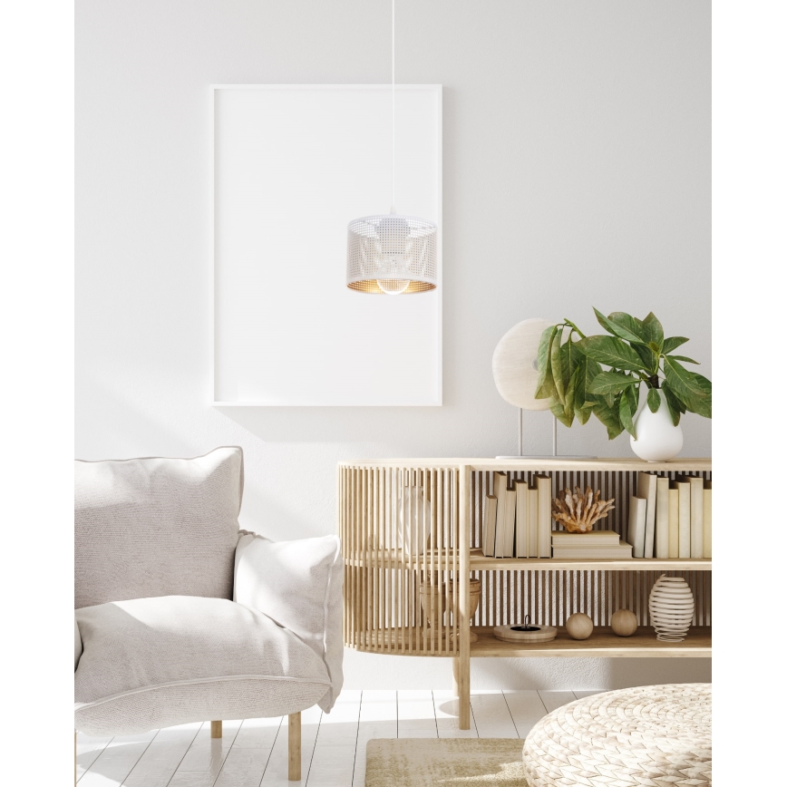 Lustra ar auklu ALDO 1xE27/60W/230V d. 15 cm balta