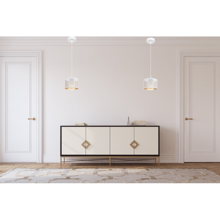 Lustra ar auklu ALDO 1xE27/60W/230V d. 15 cm balta
