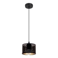 Lustra ar auklu ALDO 1xE27/60W/230V d. 15 cm melna