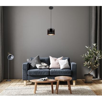 Lustra ar auklu ALDO 1xE27/60W/230V d. 15 cm melna