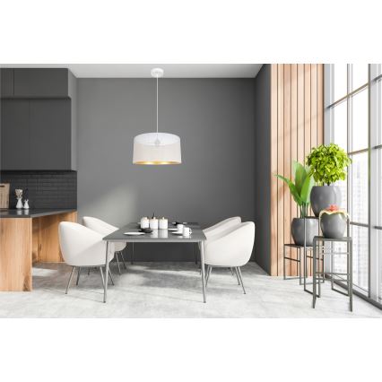 Lustra ar auklu ALDO 1xE27/60W/230V d. 40 cm balta