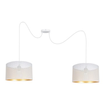 Lustra ar auklu ALDO 2xE27/60W/230V zirneklis balta