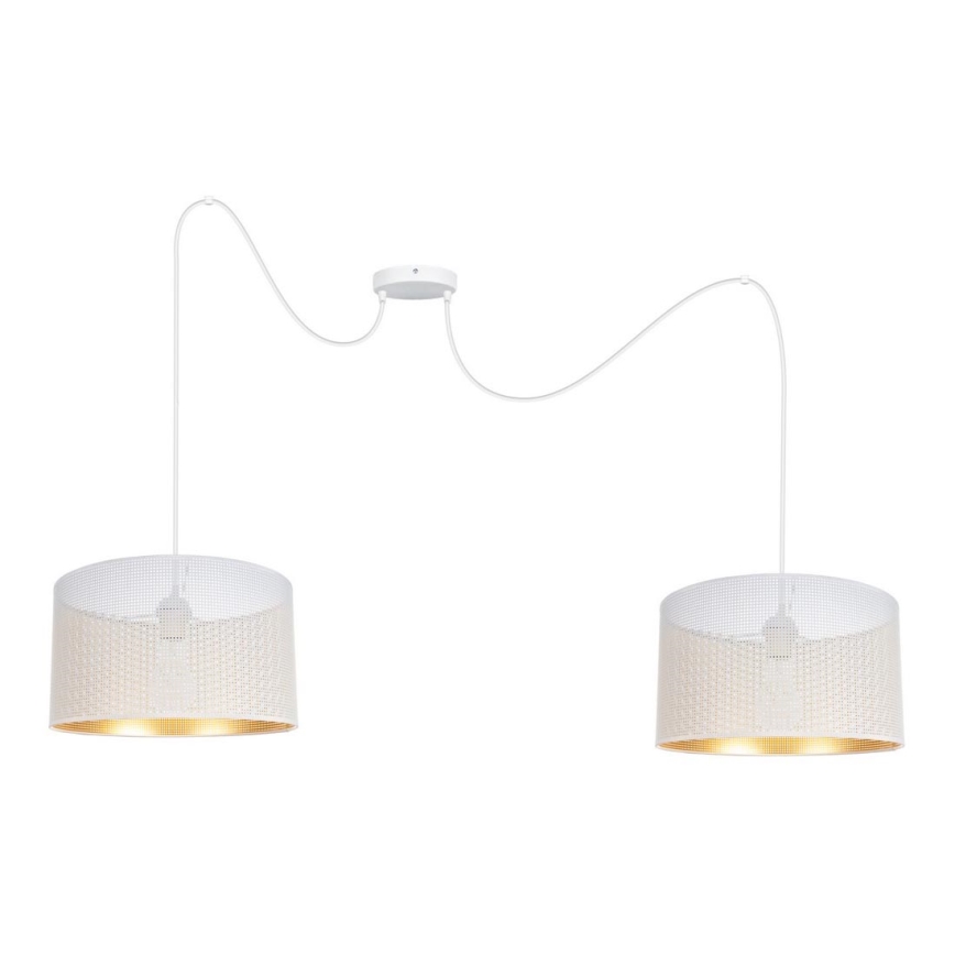 Lustra ar auklu ALDO 2xE27/60W/230V zirneklis balta