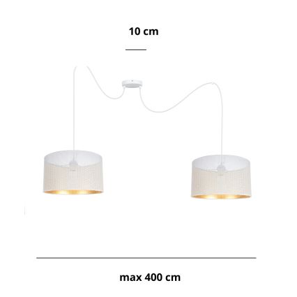 Lustra ar auklu ALDO 2xE27/60W/230V zirneklis balta