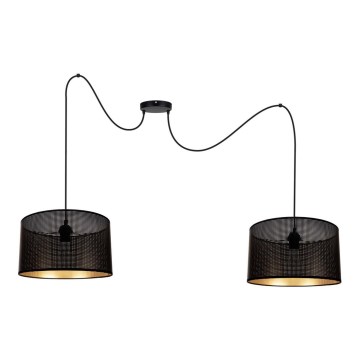Lustra ar auklu ALDO 2xE27/60W/230V zirneklis melna