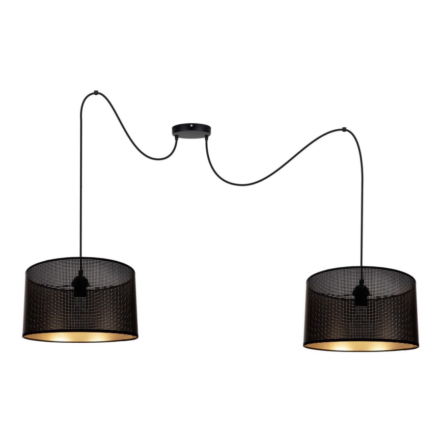 Lustra ar auklu ALDO 2xE27/60W/230V zirneklis melna