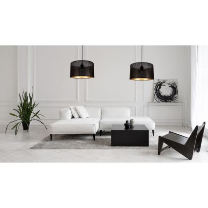 Lustra ar auklu ALDO 2xE27/60W/230V zirneklis melna