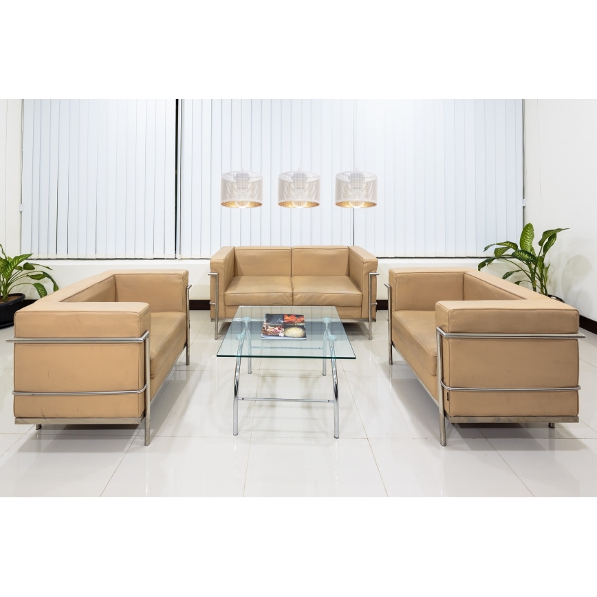 Lustra ar auklu ALDO 3xE27/60W/230V balta