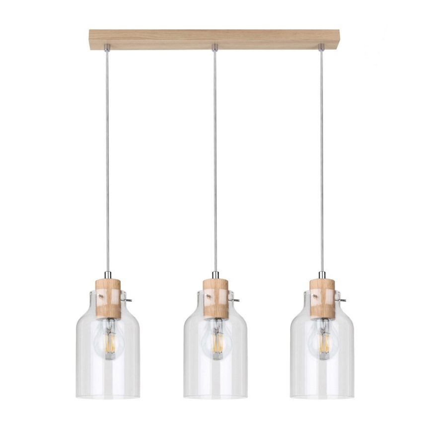 Lustra ar auklu ALESSANDRO 3xE27/60W/230V ozols