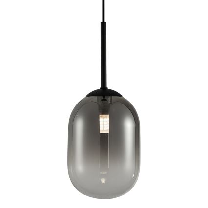 Lustra ar auklu ALIAS 1xG9/8W/230V d. 12 cm melna/pelēka