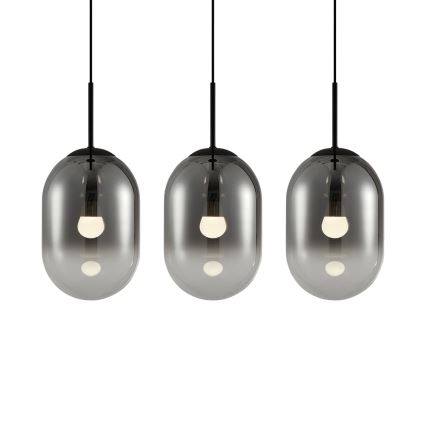 Lustra ar auklu ALIAS 3xE14/40W/230V melna/pelēka