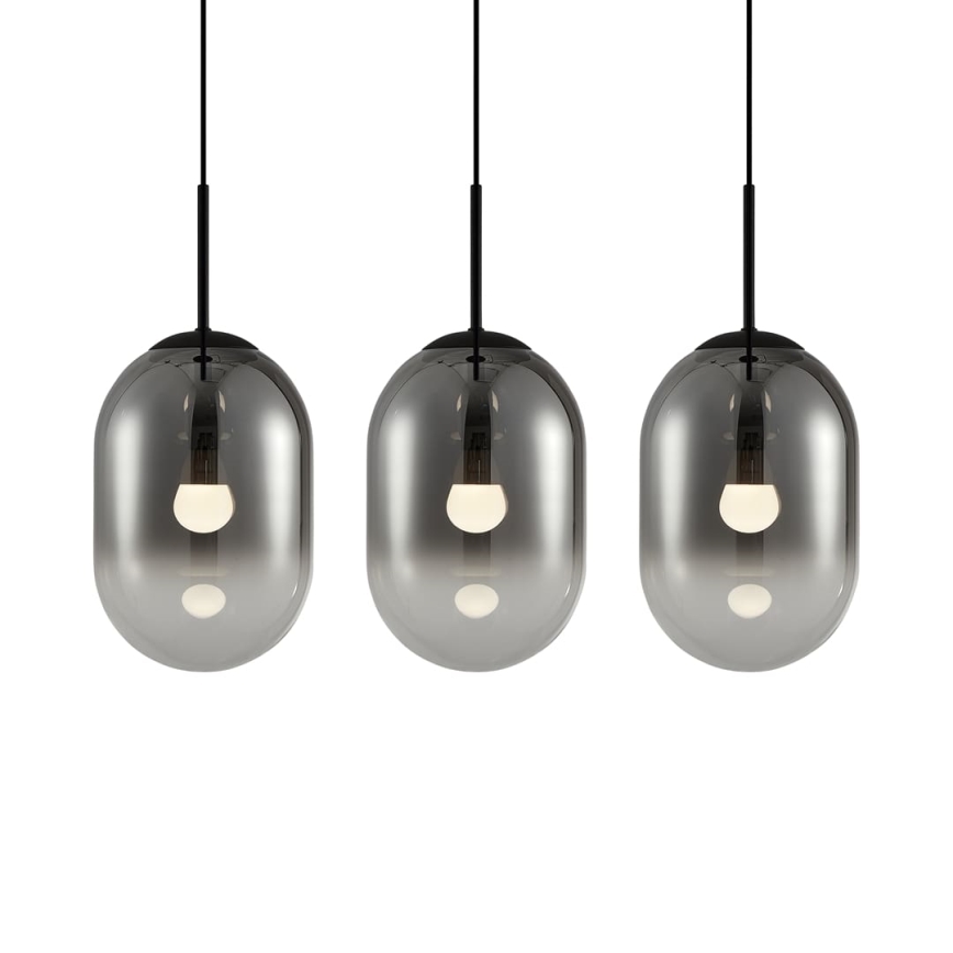 Lustra ar auklu ALIAS 3xE14/40W/230V melna/pelēka