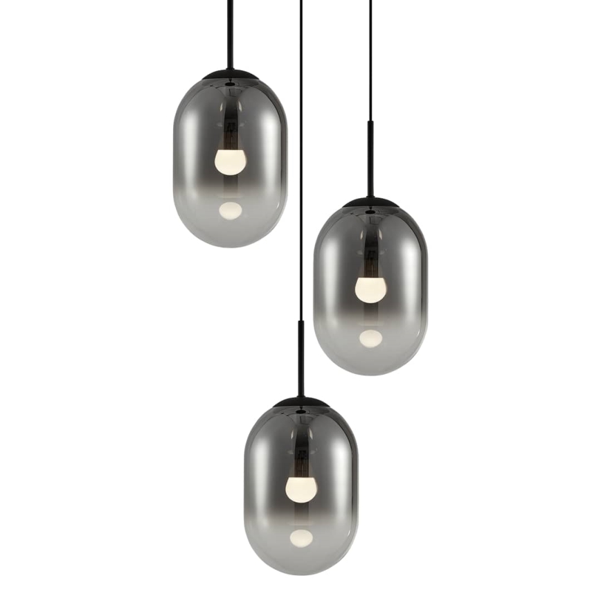 Lustra ar auklu ALIAS 3xE14/40W/230V melna/pelēka