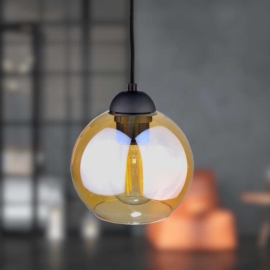 Lustra ar auklu AMBRE BLACK 1xE27/60W/230V