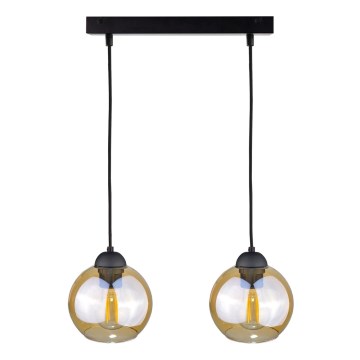 Lustra ar auklu AMBRE BLACK 2xE27/60W/230V