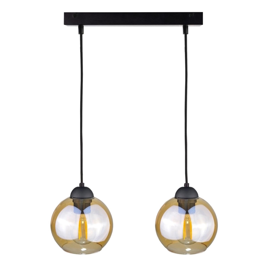 Lustra ar auklu AMBRE BLACK 2xE27/60W/230V