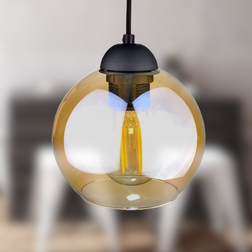 Lustra ar auklu AMBRE BLACK 2xE27/60W/230V