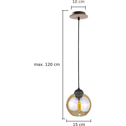 Lustra ar auklu AMBRE WOOD 1xE27/60W/230V