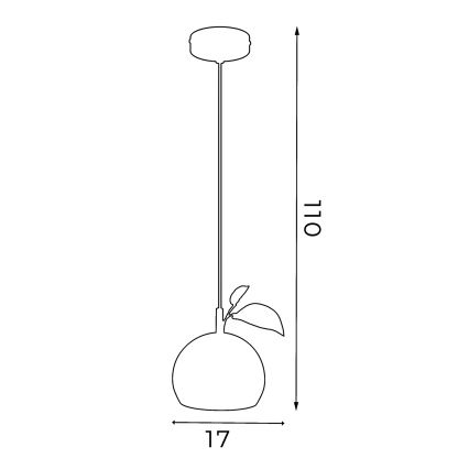 Lustra ar auklu APPLE 1xE27/15W/230V dzeltena