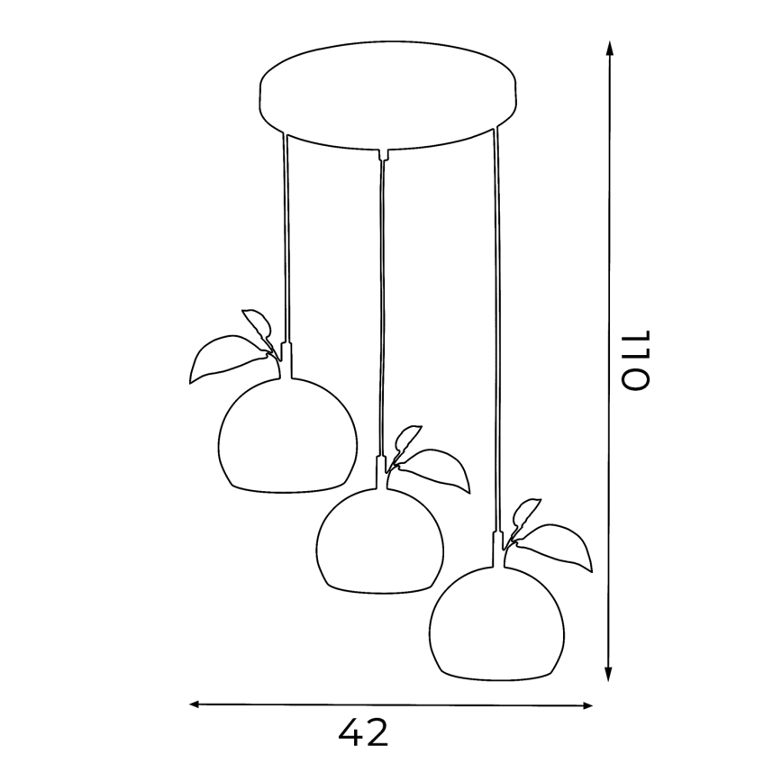 Lustra ar auklu APPLE 3xE27/15W/230V krāsaina