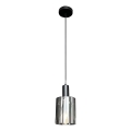 Lustra ar auklu ARCADIA 1xE27/60W/230V d. 13 cm melna/dūmakains