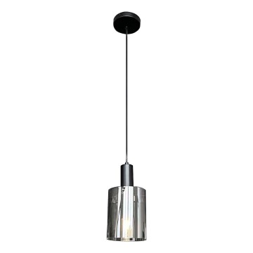 Lustra ar auklu ARCADIA 1xE27/60W/230V d. 13 cm melna/dūmakains