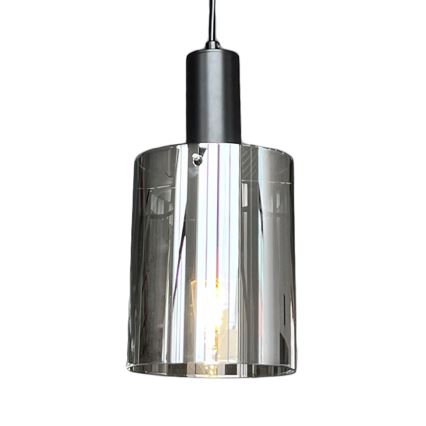 Lustra ar auklu ARCADIA 1xE27/60W/230V d. 13 cm melna/dūmakains