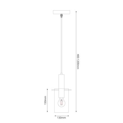 Lustra ar auklu ARCADIA 1xE27/60W/230V d. 13 cm melna/dūmakains