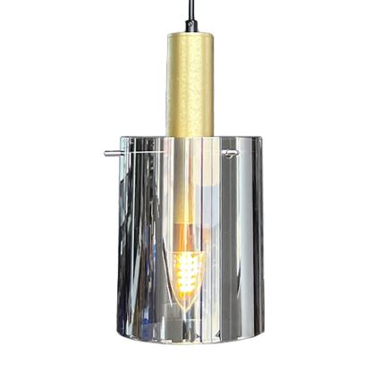 Lustra ar auklu ARCADIA 1xE27/60W/230V d. 13 cm zelta/dūmakains
