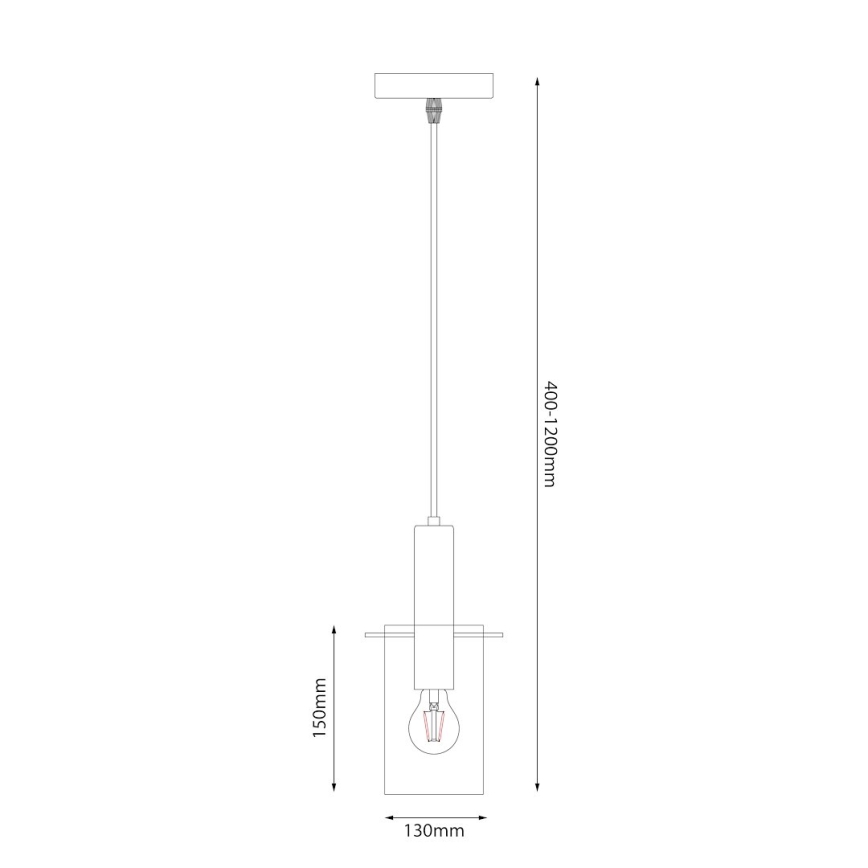 Lustra ar auklu ARCADIA 1xE27/60W/230V d. 13 cm zelta/dūmakains
