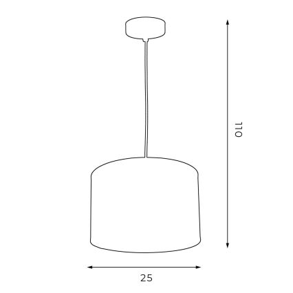 Lustra ar auklu ARDEN 1xE27/60W/230V d. 25 cm balta