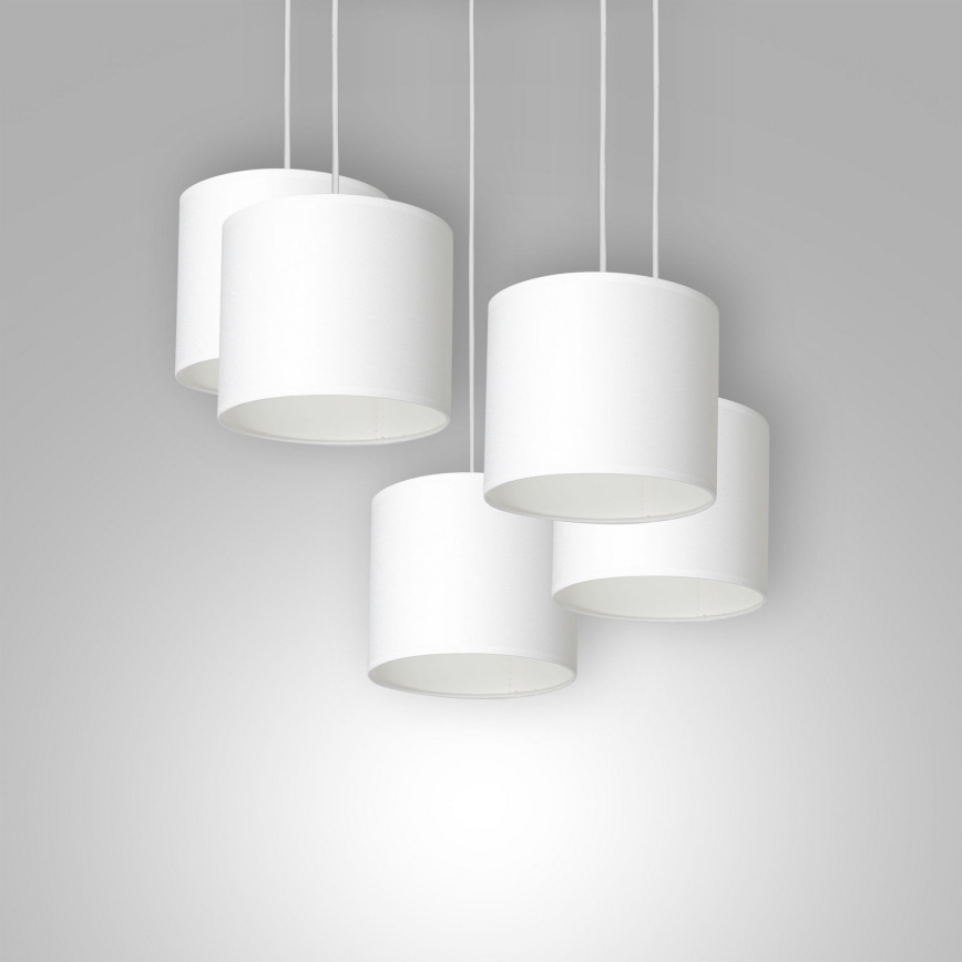 Lustra ar auklu ARDEN 5xE27/60W/230V balta