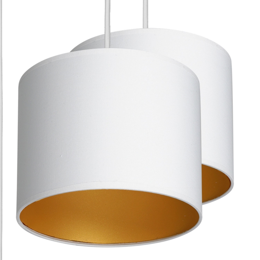 Lustra ar auklu ARDEN 5xE27/60W/230V balta/zelta