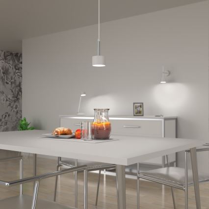 Lustra ar auklu ARENA 1xGX53/11W/230V balta/spīdīgi hromēts