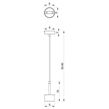 Lustra ar auklu ARENA 1xGX53/11W/230V balta/spīdīgi hromēts