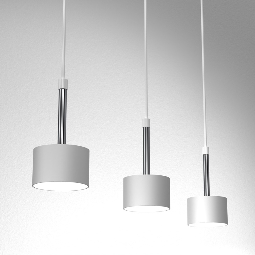 Lustra ar auklu ARENA 3xGX53/11W/230V balta/spīdīgi hromēts