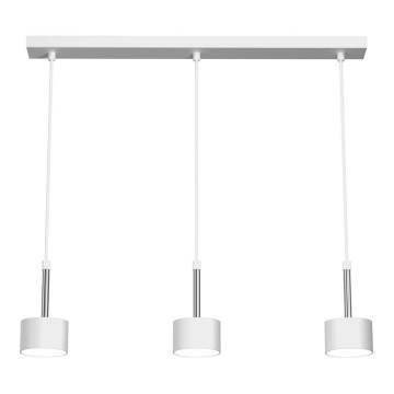 Lustra ar auklu ARENA 3xGX53/11W/230V balta/spīdīgi hromēts