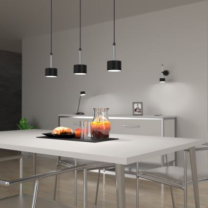 Lustra ar auklu ARENA 3xGX53/11W/230V melna/spīdīgi hromēts