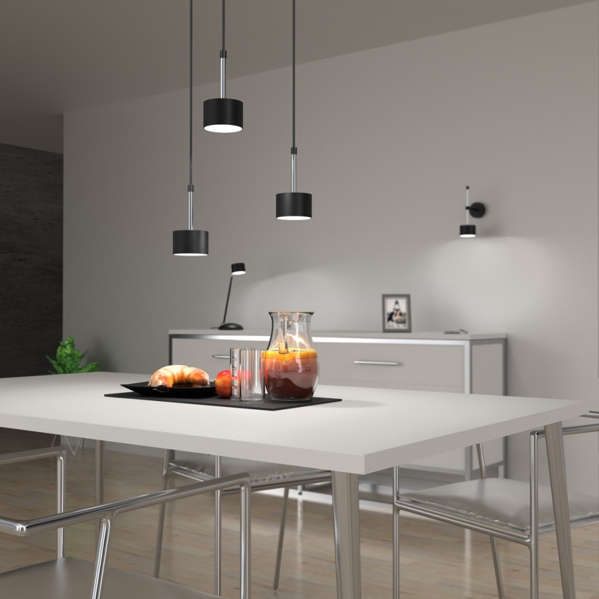 Lustra ar auklu ARENA 3xGX53/11W/230V melna/spīdīgi hromēts