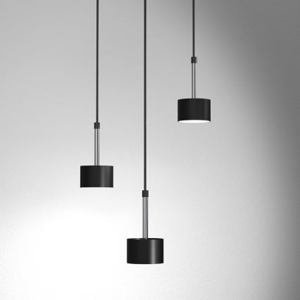 Lustra ar auklu ARENA 3xGX53/11W/230V melna/spīdīgi hromēts