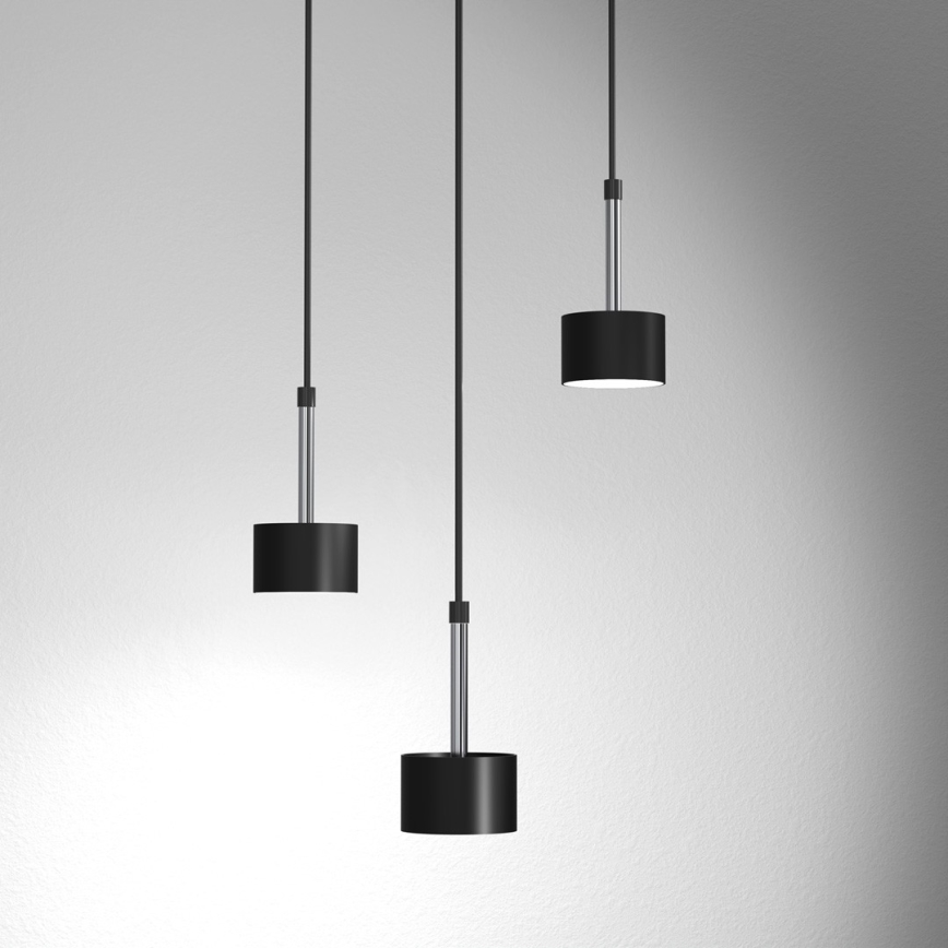 Lustra ar auklu ARENA 3xGX53/11W/230V melna/spīdīgi hromēts