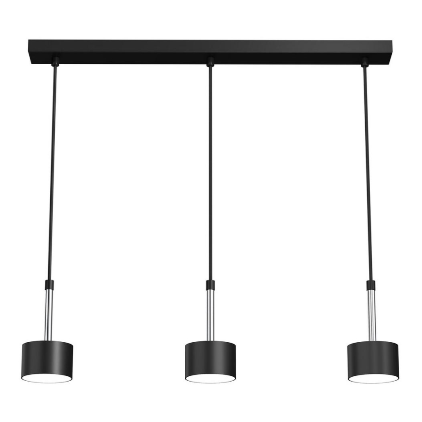 Lustra ar auklu ARENA 3xGX53/11W/230V melna/spīdīgi hromēts